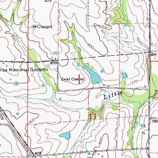 Topographic Map of Seal Cemetery, MO