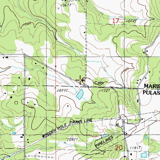Topographic Map of Seaton Church, MO