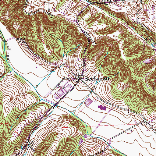 Topographic Map of Seckman, MO