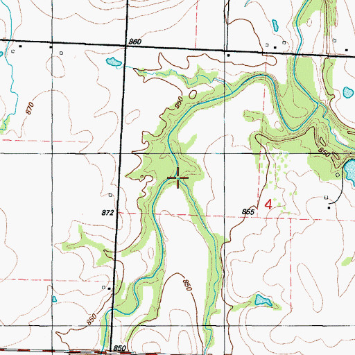 Topographic Map of Second Nicolson Creek, MO