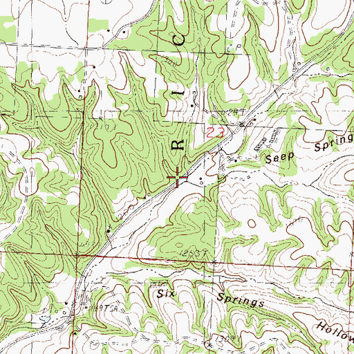 Topographic Map of Seep Spring Hollow, MO