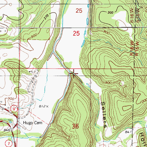 Topographic Map of Sellers Hollow, MO