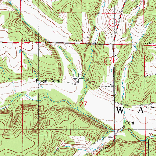Topographic Map of Selvage Hollow, MO