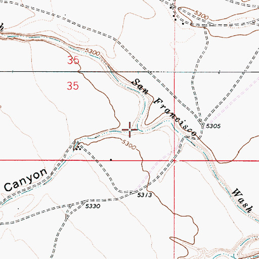 Topographic Map of Locust Canyon, AZ