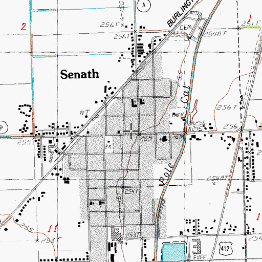 Topographic Map of Senath, MO