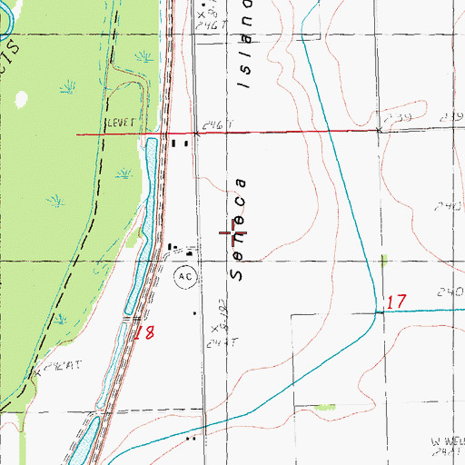 Topographic Map of Seneca Island, MO