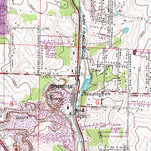 Topographic Map of Sequiota, MO