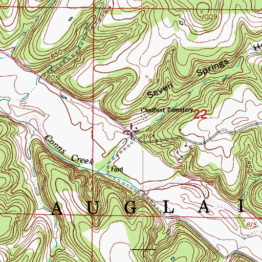 Topographic Map of Seven Springs Hollow, MO