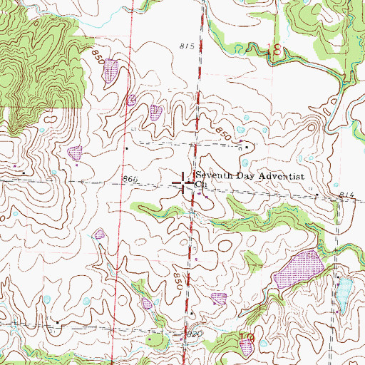 Topographic Map of Seventh Day Adventist Church, MO
