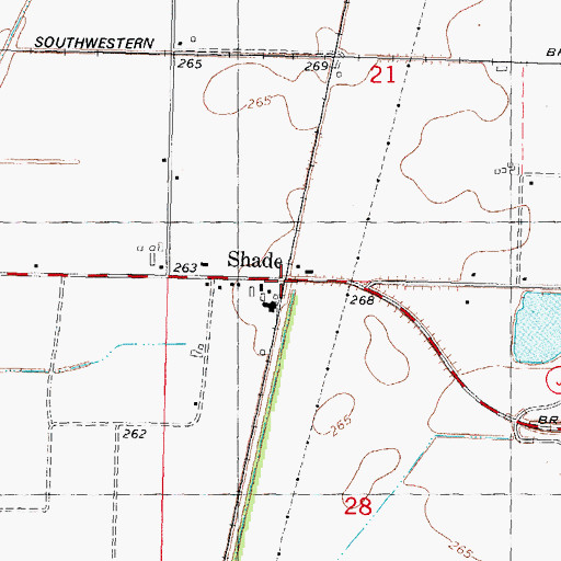 Topographic Map of Shade, MO