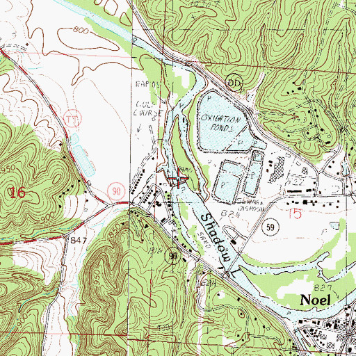 Topographic Map of Shadow Lake, MO