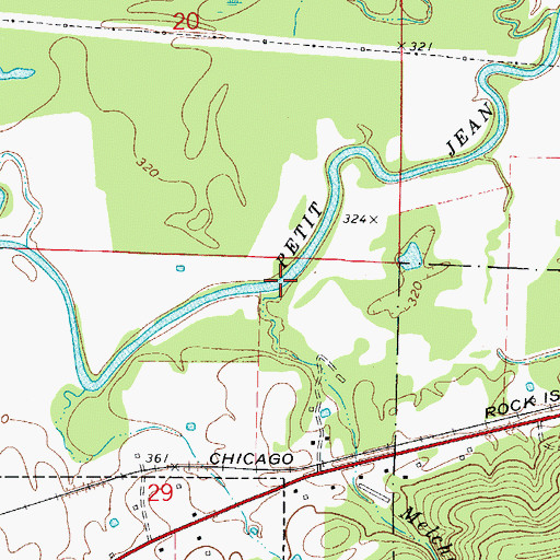 Topographic Map of Melchor Creek, AR