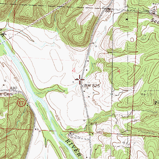Topographic Map of Shanghai Hollow, MO