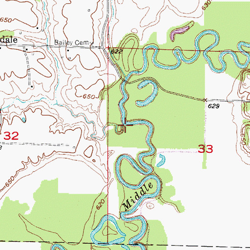 Topographic Map of Shannondale Branch, MO