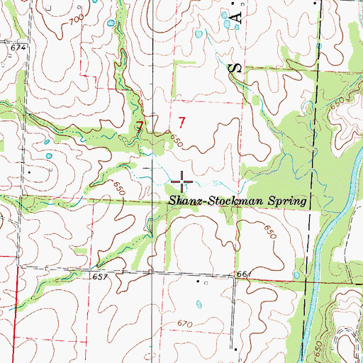 Topographic Map of Shanz-Stockman Spring, MO
