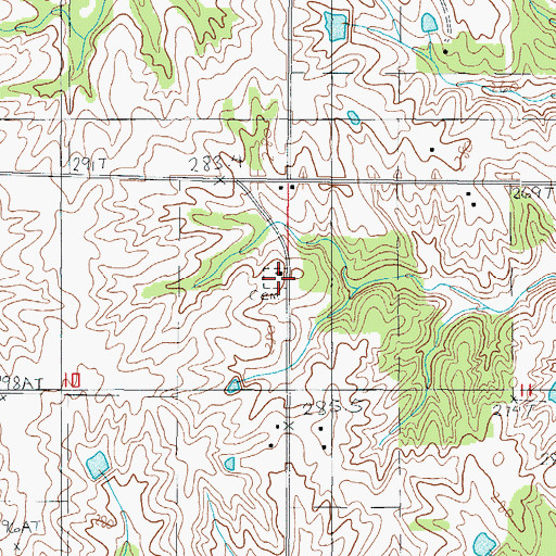 Topographic Map of Sharon Church, MO