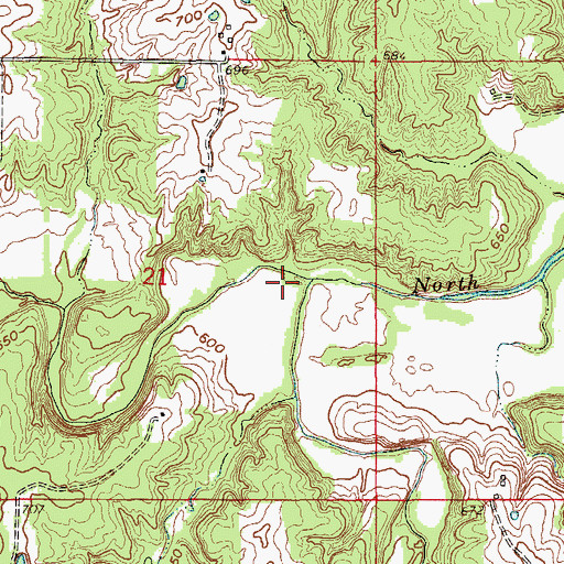 Topographic Map of Sharpsburg Branch, MO