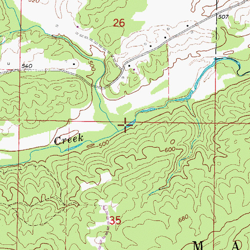Topographic Map of Meyers Creek, AR
