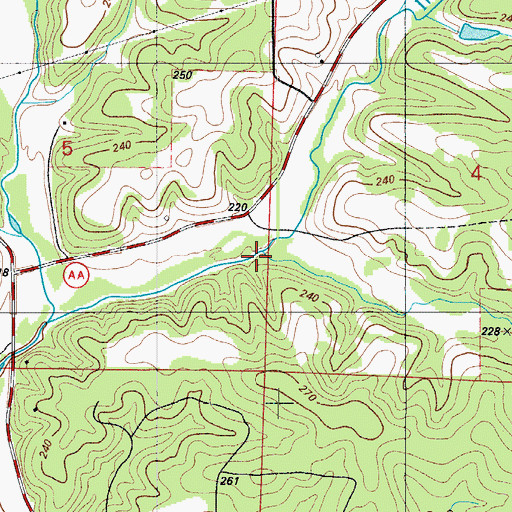Topographic Map of Shelton Hollow, MO