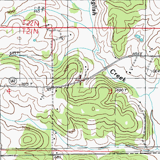 Topographic Map of Shephard Church, MO