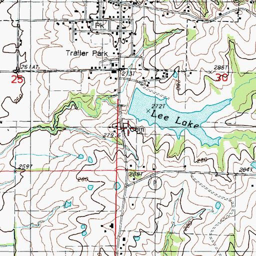 Topographic Map of Shepherd Cemetery, MO