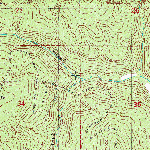 Topographic Map of Middle Cow Creek, AR