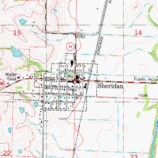 Topographic Map of Sheridan, MO