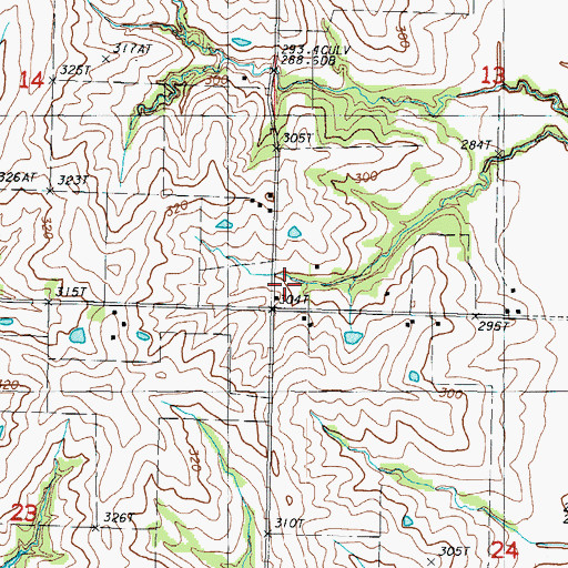 Topographic Map of Sheridan School, MO