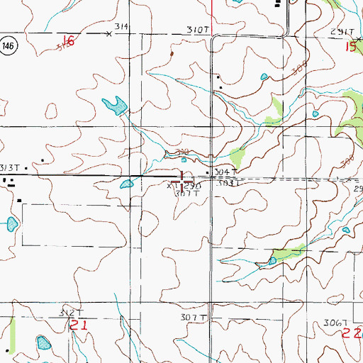 Topographic Map of Sherman Center School (historical), MO