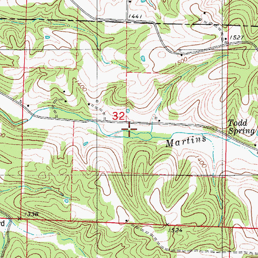 Topographic Map of Sherrow School, MO