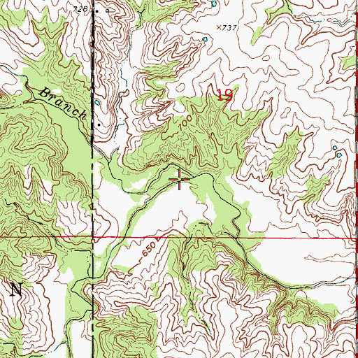 Topographic Map of Sherry Branch, MO