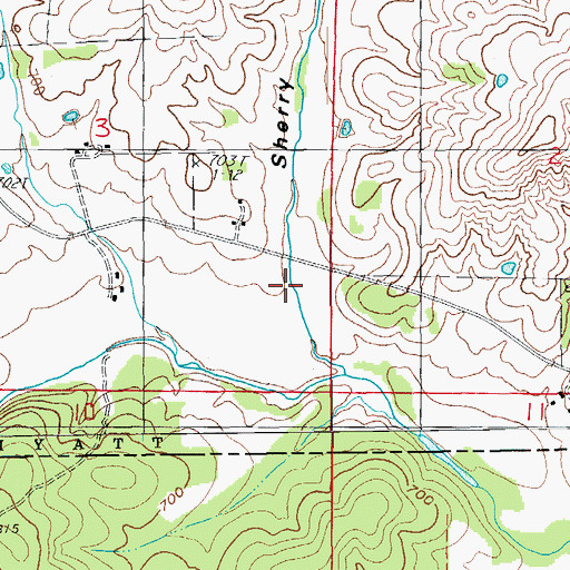 Topographic Map of Sherry Hollow, MO