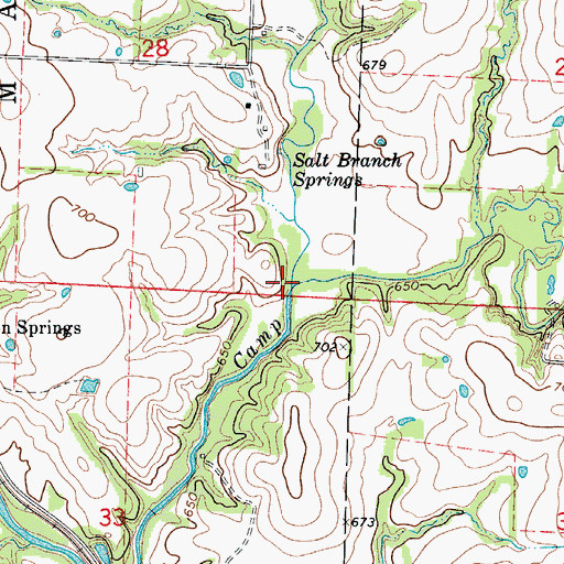 Topographic Map of Shiloh Branch, MO