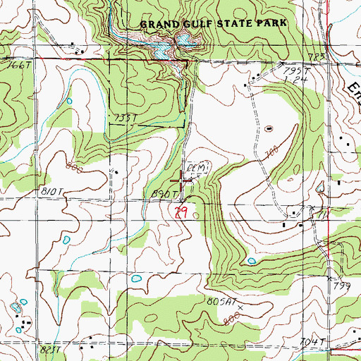 Topographic Map of Shiloh Church, MO