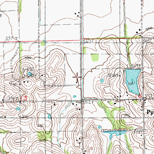 Topographic Map of Shiloh Church, MO