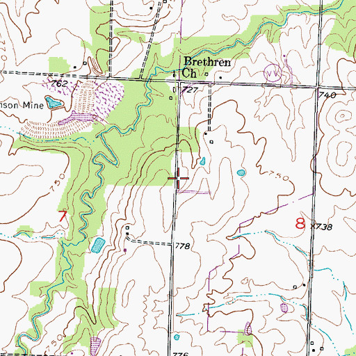 Topographic Map of Shiloh School (historical), MO