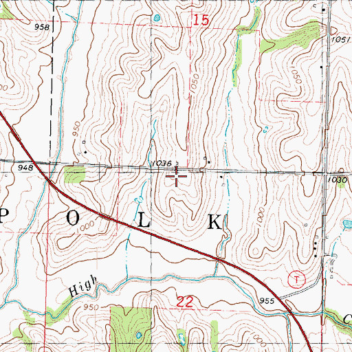 Topographic Map of Shiloh School (historical), MO