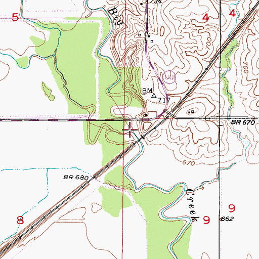 Topographic Map of Shootman Creek, MO