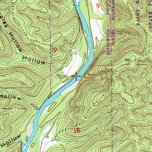 Topographic Map of Shop Hollow, MO