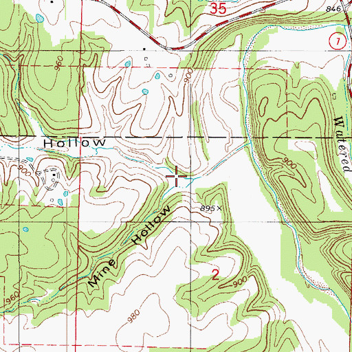 Topographic Map of Shop Hollow, MO
