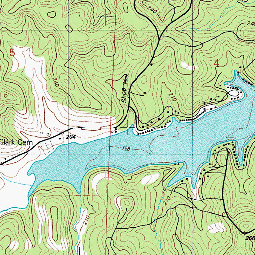 Topographic Map of Shop Hollow, MO