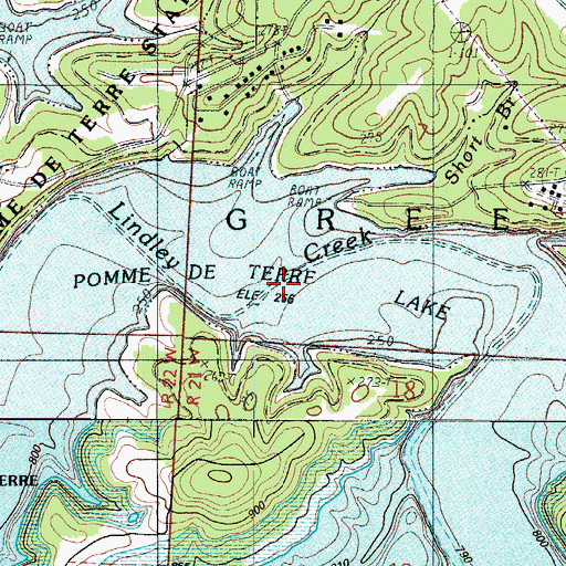 Topographic Map of Short Branch, MO