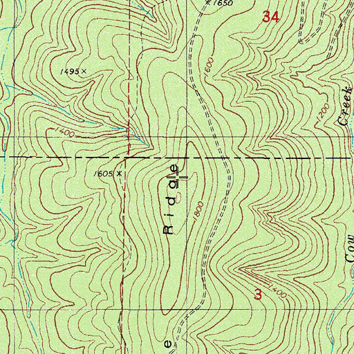 Topographic Map of Middle Ridge, AR