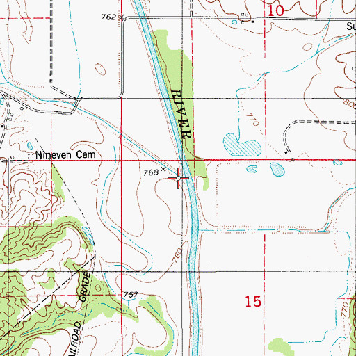 Topographic Map of Shuteye Creek, MO