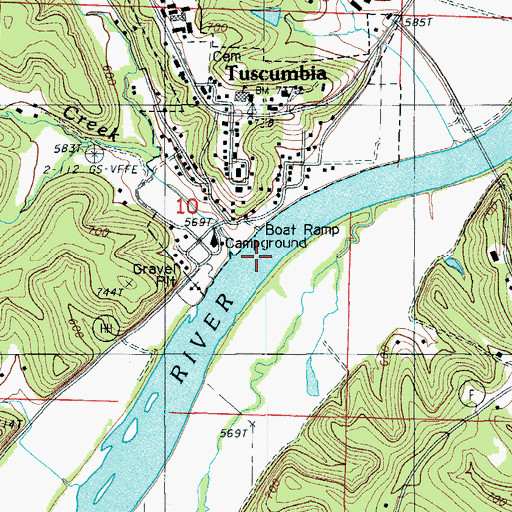 Topographic Map of Shutin Creek, MO