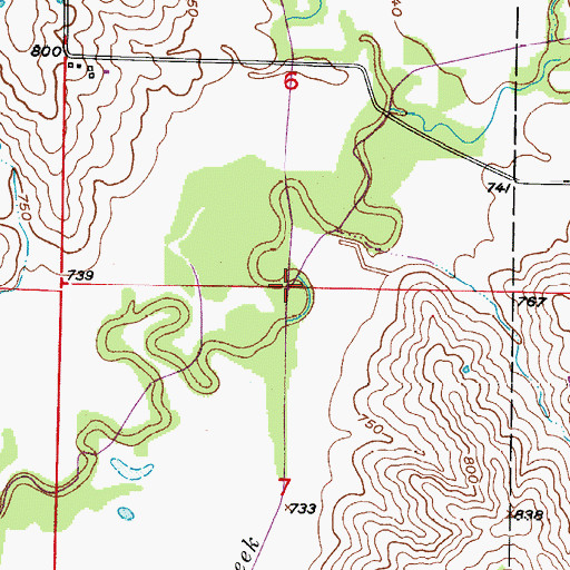 Topographic Map of Sights Branch, MO