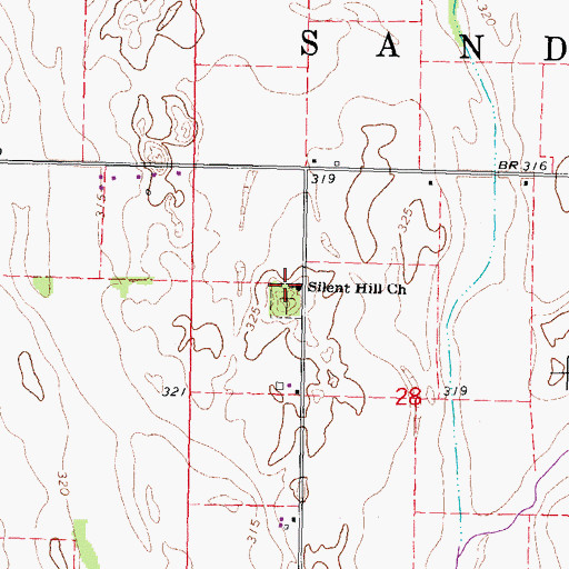 Topographic Map of Silent Hill Church, MO