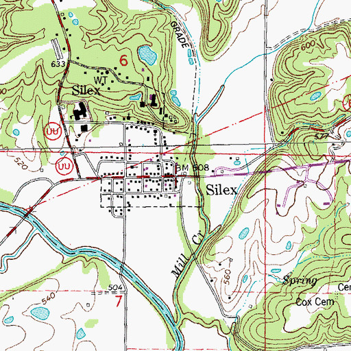 Topographic Map of Silex, MO