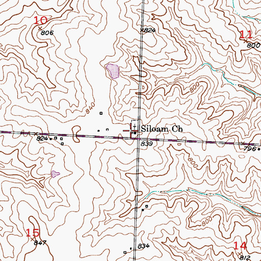 Topographic Map of Siloam Church, MO