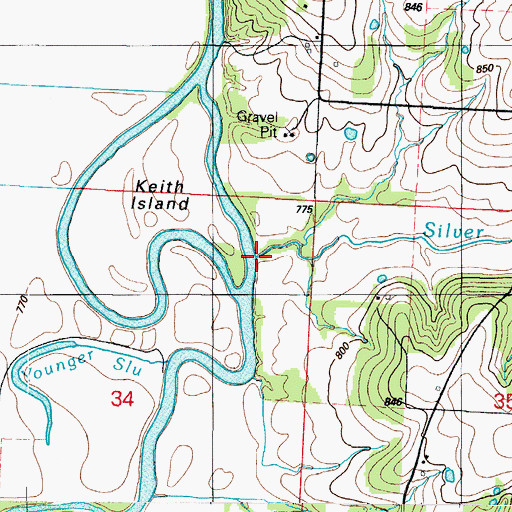 Topographic Map of Silver Creek, MO